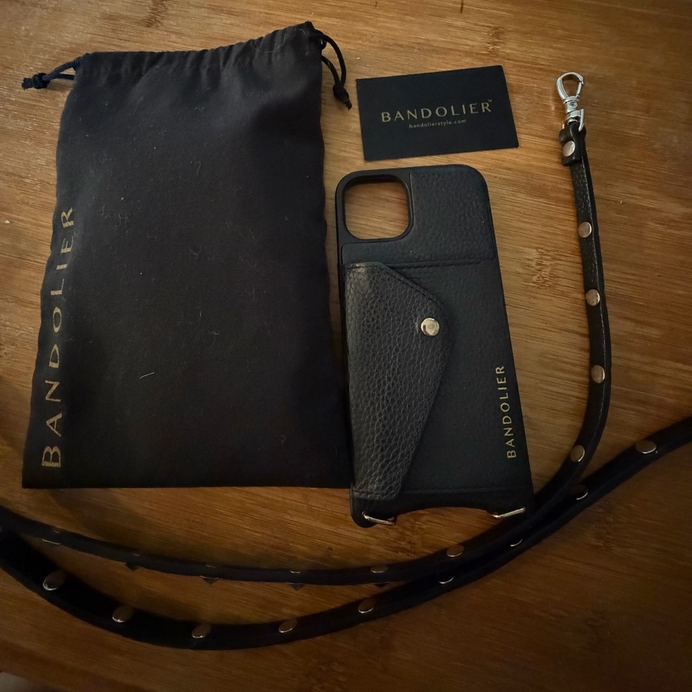 Bandolier Black Phone Case with Gold Details